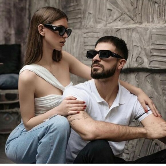 PRADA Symbole Sunglasses - Unisex - Loden Cedar / Dark Brown - Full Inclusion - Picture 5 of 12